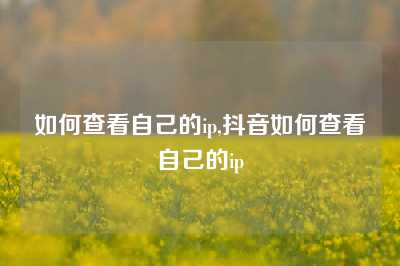 如何查看自己的ip,抖音如何查看自己的ip
