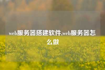 web服务器搭建软件,web服务器怎么做