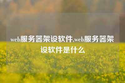 web服务器架设软件,web服务器架设软件是什么