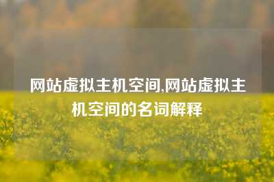 网站虚拟主机空间,网站虚拟主机空间的名词解释