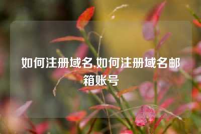 如何注册域名,如何注册域名邮箱账号