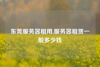 东莞服务器租用,服务器租赁一般多少钱
