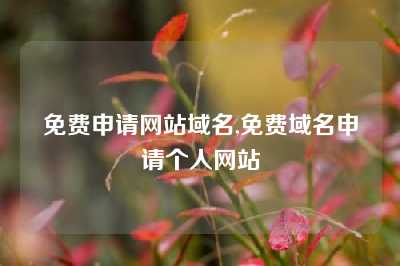 免费申请网站域名,免费域名申请个人网站
