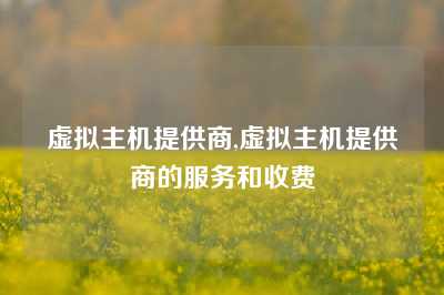 虚拟主机提供商,虚拟主机提供商的服务和收费