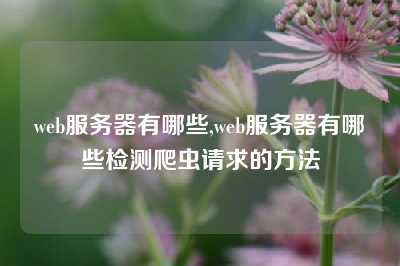 web服务器有哪些,web服务器有哪些检测爬虫请求的方法