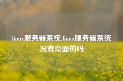 linux服务器系统,linux服务器系统没有桌面的吗