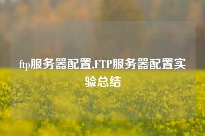 ftp服务器配置,FTP服务器配置实验总结