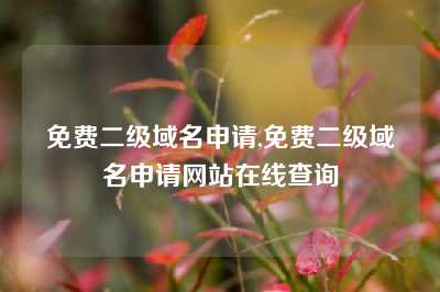 免费二级域名申请,免费二级域名申请网站在线查询