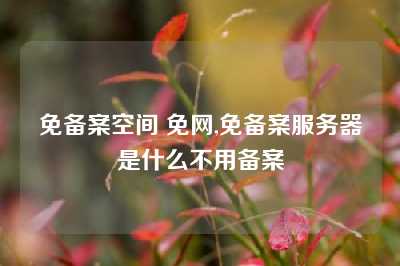 免备案空间 免网,免备案服务器是什么不用备案
