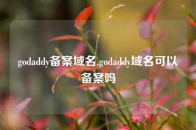 godaddy备案域名,godaddy域名可以备案吗