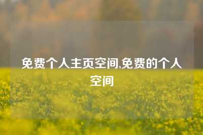 免费个人主页空间,免费的个人空间