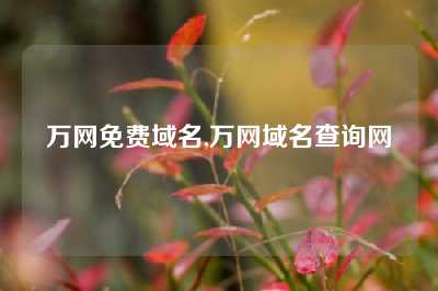 万网免费域名,万网域名查询网