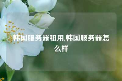 韩国服务器租用,韩国服务器怎么样