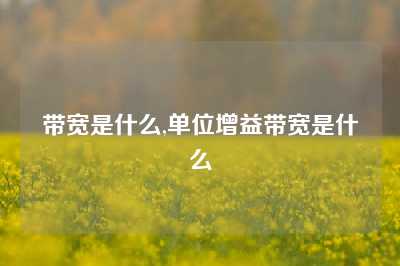 带宽是什么,单位增益带宽是什么