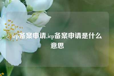 icp备案申请,icp备案申请是什么意思