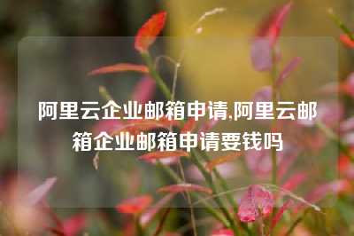 阿里云企业邮箱申请,阿里云邮箱企业邮箱申请要钱吗