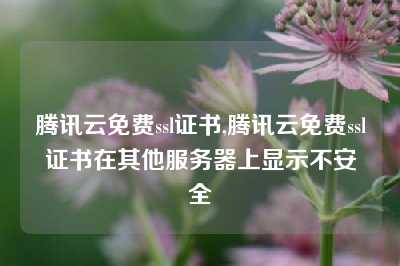 腾讯云免费ssl证书,腾讯云免费ssl证书在其他服务器上显示不安全