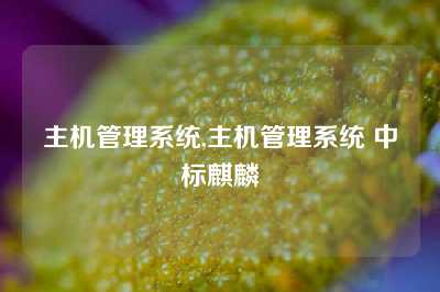 主机管理系统,主机管理系统 中标麒麟