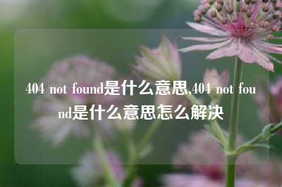 404 not found是什么意思,404 not found是什么意思怎么解决