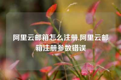 阿里云邮箱怎么注册,阿里云邮箱注册参数错误