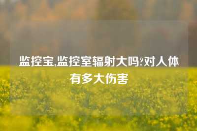 监控宝,监控室辐射大吗?对人体有多大伤害