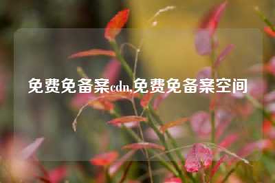 免费免备案cdn,免费免备案空间