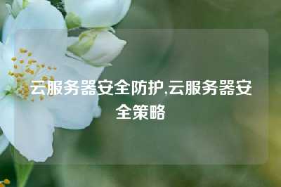 云服务器安全防护,云服务器安全策略