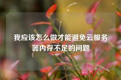 我应该怎么做才能避免云服务器内存不足的问题