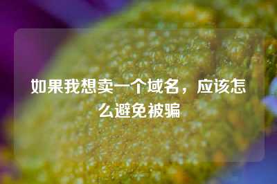 如果我想卖一个域名，应该怎么避免被骗