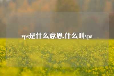 vps是什么意思,什么叫vps