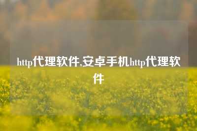 http代理软件,安卓手机http代理软件