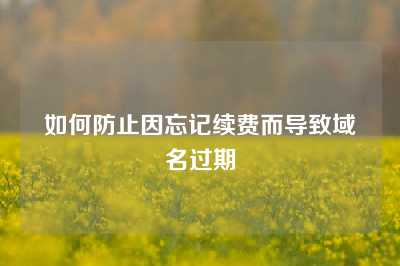 如何防止因忘记续费而导致域名过期