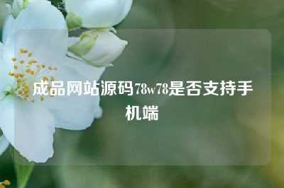 成品网站源码78w78是否支持手机端
