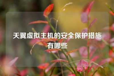 天翼虚拟主机的安全保护措施有哪些