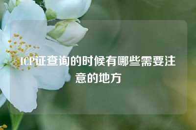 ICP证查询的时候有哪些需要注意的地方