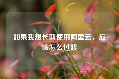 如果我想长期使用阿里云，应该怎么过渡