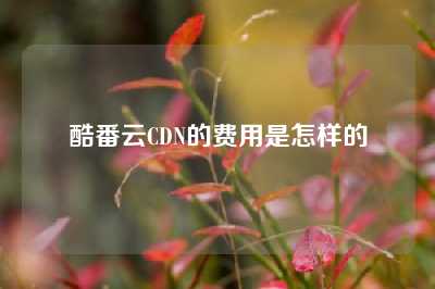酷番云CDN的费用是怎样的