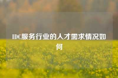 IDC服务行业的人才需求情况如何