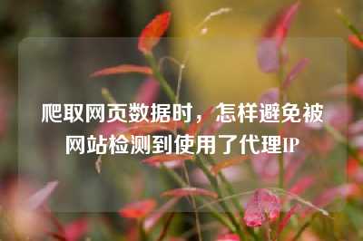 爬取网页数据时，怎样避免被网站检测到使用了代理IP