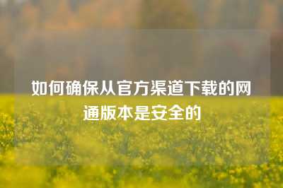 如何确保从官方渠道下载的网通版本是安全的