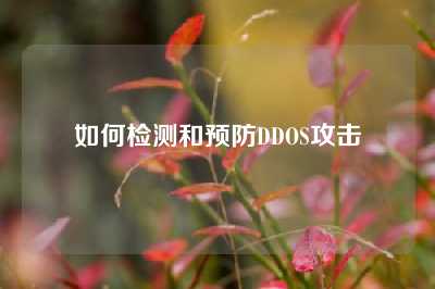 如何检测和预防DDOS攻击