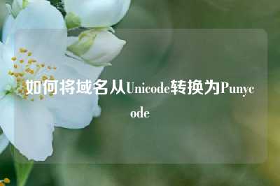 如何将域名从Unicode转换为Punycode