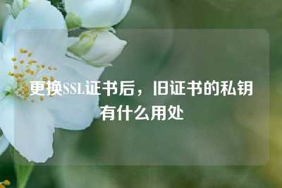 更换SSL证书后，旧证书的私钥有什么用处