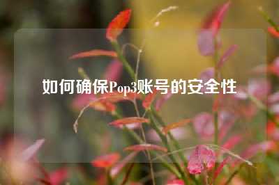 如何确保Pop3账号的安全性