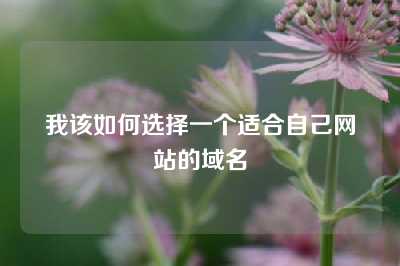 我该如何选择一个适合自己网站的域名