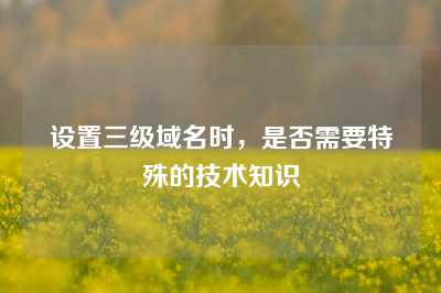 设置三级域名时，是否需要特殊的技术知识