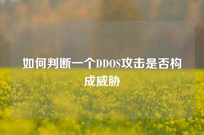 如何判断一个DDOS攻击是否构成威胁
