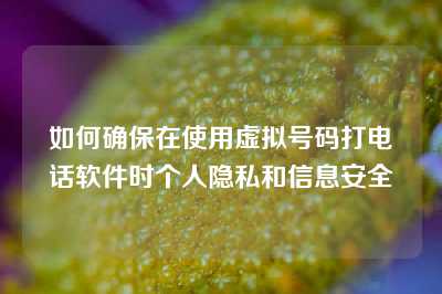 如何确保在使用虚拟号码打电话软件时个人隐私和信息安全