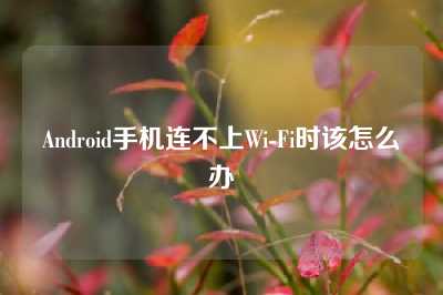 Android手机连不上Wi-Fi时该怎么办