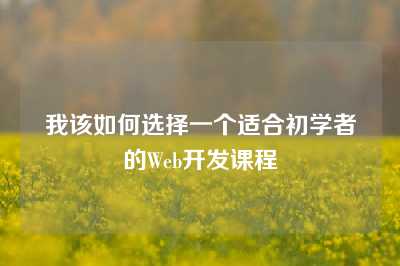 我该如何选择一个适合初学者的Web开发课程